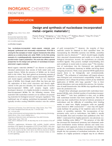 INORGANIC CHEMISTRY Design and synthesis of nucleobase-incorporated –organic materials†‡