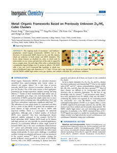 −Organic Frameworks Based on Previously Unknown Zr Metal /Hf Cubic Clusters