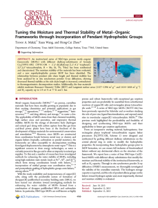 −Organic Tuning the Moisture and Thermal Stability of Metal