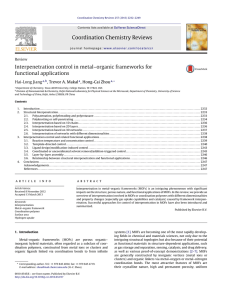 Coordination Chemistry Reviews Interpenetration