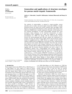 research papers Generation and applications of structure envelopes for porous metal–organic frameworks