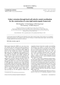 SCIENCE CHINA Linker extension through hard-soft selective metal coordination