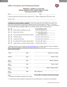 Office of Graduate and Professional Studies  PROPOSAL APPROVAL PAGE FOR