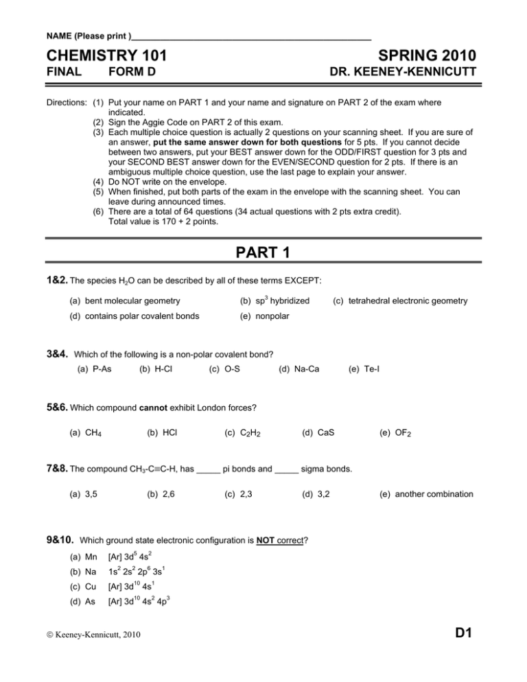 chemistry-101-spring-2010-final-form-d