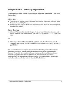 Computational Chemistry Experiment Objectives