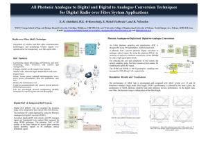 All Photonic Analogue to Digital and Digital to Analogue Conversion... for Digital Radio over Fibre System Applications