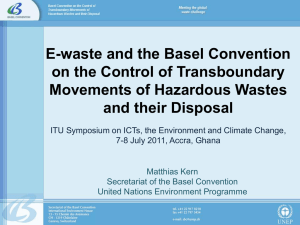 E-waste and the Basel Convention on the Control of Transboundary
