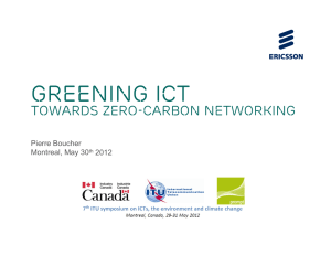 Greening ICT  Towards Zero-Carbon Networking Pierre Boucher