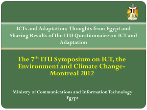 ICTs and Adaptation;  Thoughts from Egypt and Adaptation