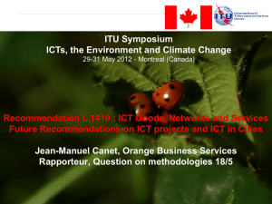 Recommendation L.1410 : ICT Goods, Networks and Services ITU Symposium