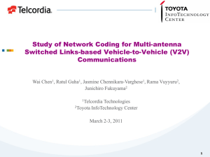 Study of Network Coding for Multi-antenna Switched Links-based Vehicle-to-Vehicle (V2V) Communications