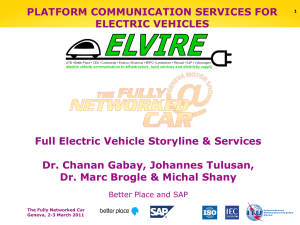 PLATFORM COMMUNICATION SERVICES FOR ELECTRIC VEHICLES Full Electric Vehicle Storyline &amp; Services