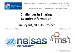 Workshop on Addressing Security Challenges on a Global Scale Session 5.1: