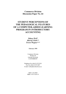 STUDENT PERCEPTIONS OF THE PEDAGOGICAL FEATURES OF A COMPUTER-AIDED LEARNING PROGRAM IN INTRODUCTORY
