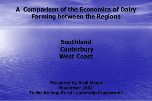 A  Comparison of the Economics of Dairy Southland Canterbury