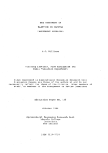 THE TREATMENT OF TAXATION IN CAPITAL INVESTMENT APPRAISAL N.J. Williams