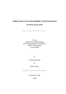 THREE ESSAYS ON OWNERSHIP CONCENTRATION IN NEW ZEALAND