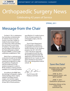 Orthopaedic Surgery News Message from the Chair Celebrating 42 years of Service