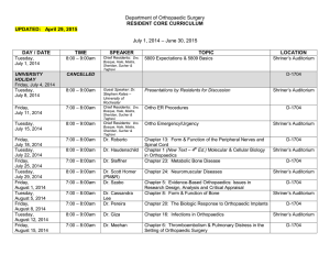 RESIDENT CORE CURRICULUM UPDATED:   April 29, 2015 DAY / DATE