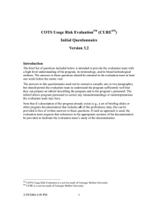 COTS Usage Risk Evaluation (CURE )