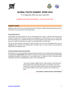 GLOBAL YOUTH SUMMIT: BYND 2015