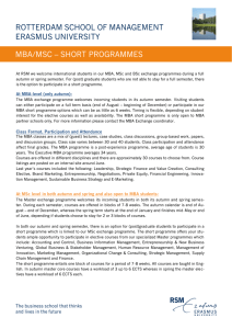 MBA/MSC – SHORT PROGRAMMES