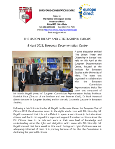 THE LISBON TREATY AND CITIZENSHIP IN EUROPE