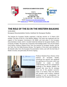 THE ROLE OF THE EU IN THE WESTERN BALKANS 12.03.2015