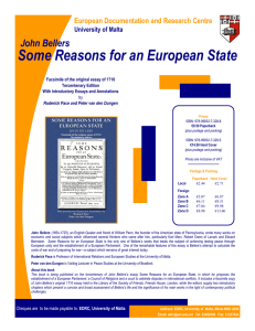 Some Reasons for an European State John Bellers