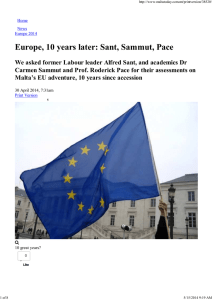 Europe, 10 years later: Sant, Sammut, Pace