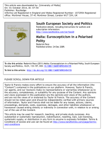This article was downloaded by: [University of Malta] Publisher: Routledge