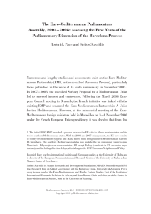 The Euro-Mediterranean Parliamentary Parliamentary Dimension of the Barcelona Process