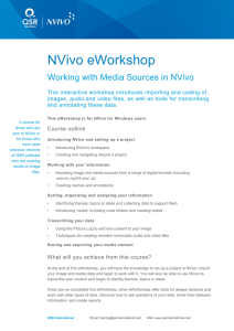 NVivo eWorkshop Working with Media Sources in NVivo