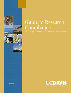 Guide to Research Compliance  For Principal Investigators &amp; Department Administrators