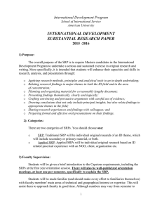 INTERNATIONAL DEVELOPMENT SUBSTANTIAL RESEARCH PAPER International Development Program 2015 -2016