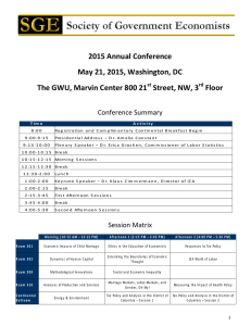 2015 Annual Conference  May 21, 2015, Washington, DC  The GWU, Marvin Center 800 21  Street, NW, 3