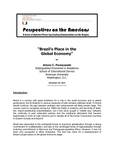 Perspectives on the Americas “Brazil’s Place in the Global Economy”
