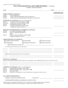 MA in International Peace and Conflict Resolution  (39 credits) Academic Advising Worksheet