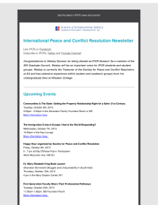 International Peace and Conflict Resolution Newsletter