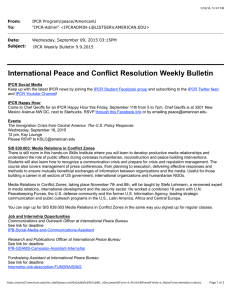 From: To: Date: IPCR Program/peace/AmericanU