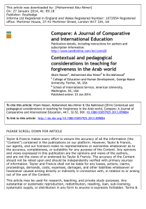 This article was downloaded by: [Mohammed Abu-Nimer] Publisher: Routledge