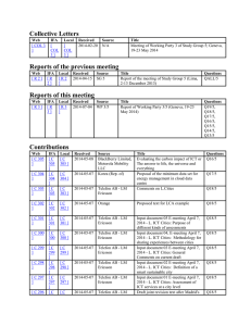 Collective Letters Reports of the previous meeting