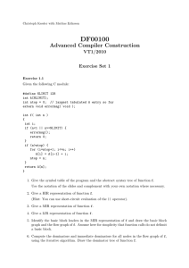 DF00100 Advanced Compiler Construction VT1/2010 Exercise Set 1