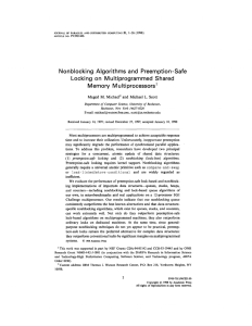 Nonblocking Algorithms  and  Preemption-Safe Memory M ultiprocessorsl