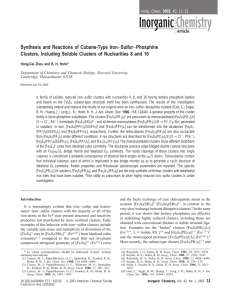 Synthesis and Reactions of Cubane-Type Iron Sulfur Phosphine