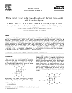 metal versus metalligand bonding in dimetal compounds Metal with tridentate ligands