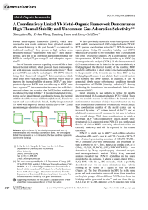 A Coordinatively Linked Yb Metal–Organic Framework Demonstrates