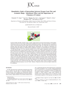 Quantitative Study of Interactions between Oxygen Lone Pair and