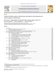 Coordination Chemistry Reviews Carbon dioxide capture-related gas adsorption and separation in