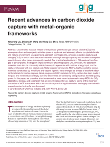 Recent advances in carbon dioxide capture with metal-organic frameworks Review